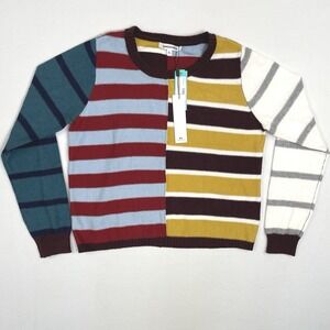 Vigoss XL Colorblock Striped Sweater Rugby Style Crewneck Pullover Multicolor